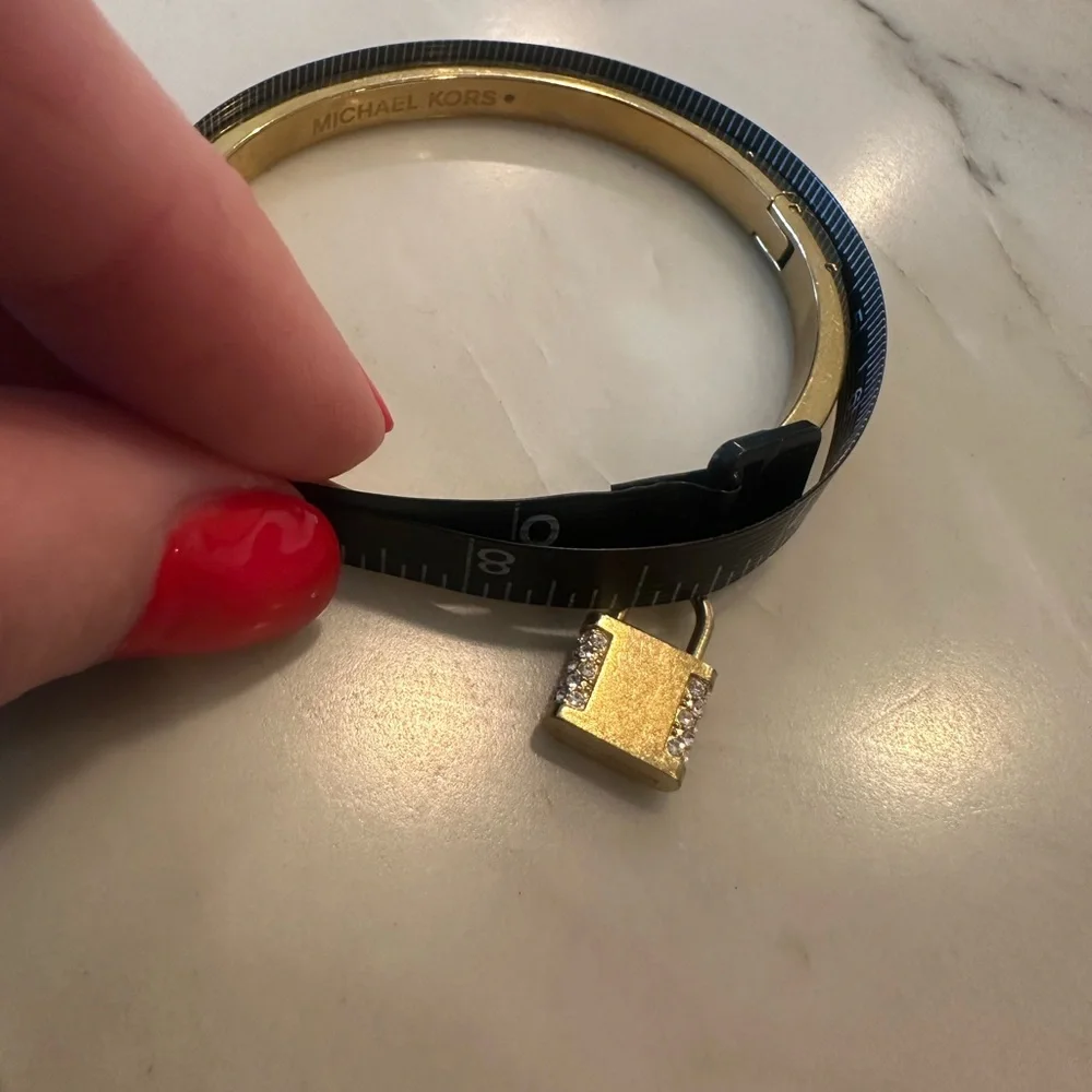 Michael Kors Tortoise and Gold Lock with Diamonds Bracelet - Picture 6 of 6